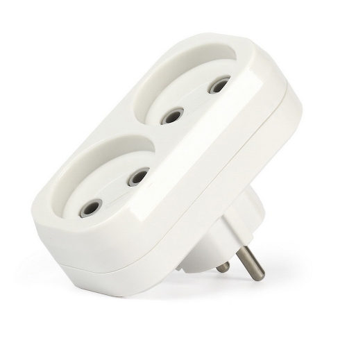 Плоский разветвитель Smartbuy (SBE-10-A02-2) 2 гнезда без заземления плоский 10А 250B