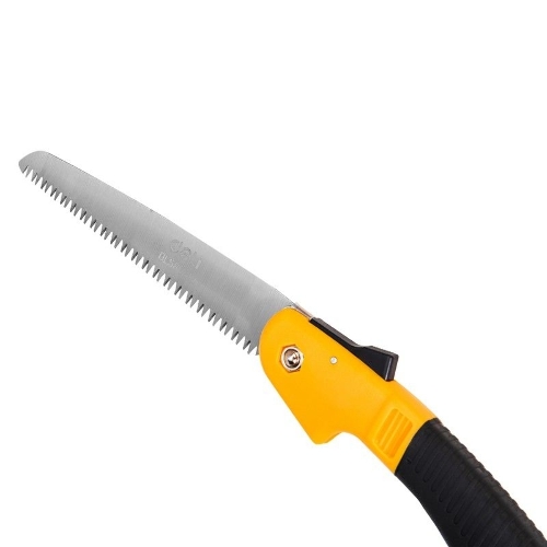 Садовая пила складная Deli DL580618 180мм 7";. Сталь 65 MN. Шаг зубьев 7 TPI. Складное полотно. Обрезиненая ручка. Шлифовка зубов с 3-х сторон, двухрядное распределение кромок