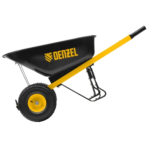 Тачка строительная Denzel усиленная, объем 140 л, 250 кг, двухколесная, колесо 15х6.00-6