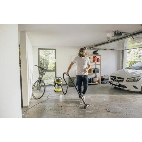 Строительный пылесос Karcher WD 5 S V-25/5/22 желтый, 1100 Вт, уборка сухая/сбор воды, пылесборник мешок/контейнер, 25 л
