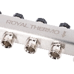 Коллектор Royal Thermo нерж. в сборе универсальный 1" ВР-3/4" НР с автомат. воздухоотвод-ми 8 вых.