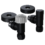 Набор термостатический угловой Royal Thermo Design Pro 15мм М30х1,5 черный