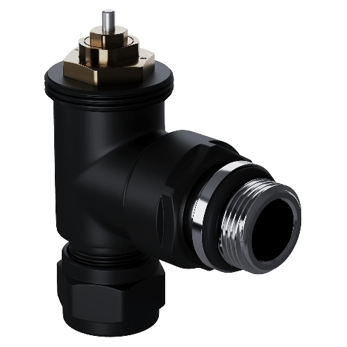 Набор термостатический угловой Royal Thermo Design Pro 15мм М30х1,5 черный