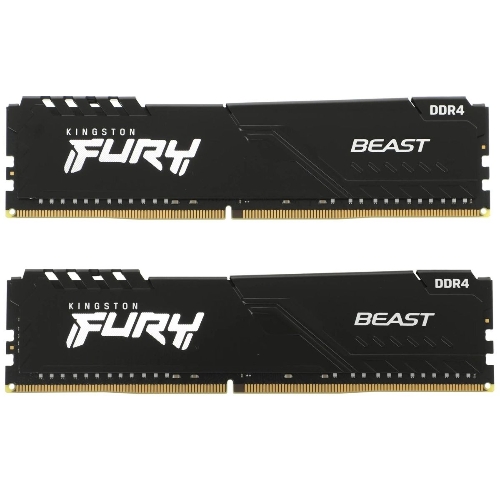 Оперативная память Kingston Fury Beast, DDR4, 64GB (2x32GB), 3200MHz, CL16, DIMM, черный