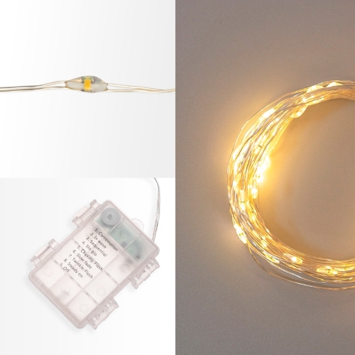 Гирлянда Neon-night Роса 20м 200 LED IP44 на батарейках 3хАА с пультом 8 режимов тепл. бел.