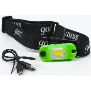 Фонарь налобный Gauss GFL408 3W 150lm Li-ion 300mАч LED