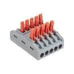 Клемма Rexant СМК 222-425 проходная 5 полюсов (0,08-4 мм²), серый (30 шт/уп)