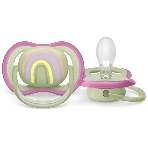 Пустышка Philips Avent ultra air, солнышко/радуга, для девочек, 0-6 мес., 2 шт.