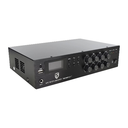 Микшер-усилитель Intrend ITMXAMP-60MT MP3, FM тюнер, USB, Bluetooth, 2хMic/3хLine входы, 1хLine выход,60 Вт, 4/8Ом/100V, IR-пульт в комплекте