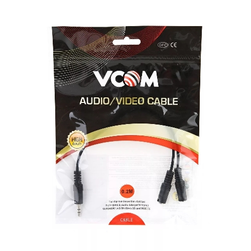 Кабель-адаптер 3.5ST(M)/2*3.5 ST(F), 0.2метра VCOM CV203