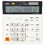Калькулятор бухгалтерский Deli EM01010 белый 12-разр.