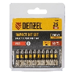 Набор бит торсионных Denzel PH1x25 мм, лазерная обработка шлица, сталь S2, 10 шт.