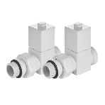 Набор дизайн-вентилей Royal Thermo CUBE, прямой (белый) 1/2"
