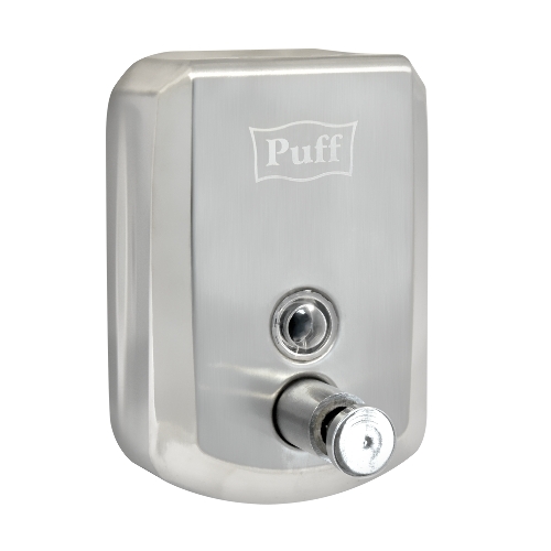 Дозатор для жидкого мыла из нерж. стали Puff-8705 хром, 500 мл, 17х12х12 см с ключом