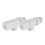 Набор дизайн-вентилей Royal Thermo CUBE, осевой (белый) 1/2"