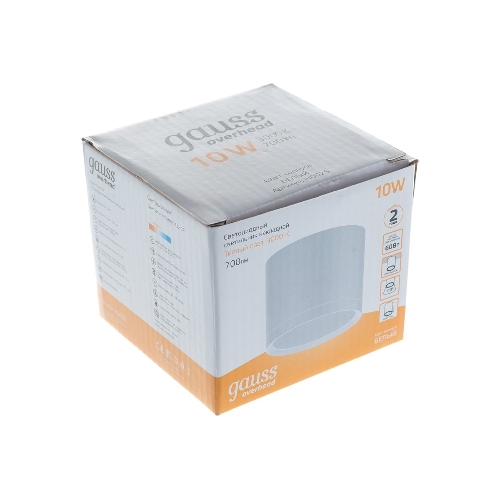 Светильник Gauss HD025 led накладной с рассеивателем 10w белый 3000k 88х75мм 1/30