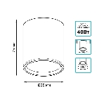 Светильник Gauss Overhead накл цил 6W 420lm 4100K 170-240V IP20 68x75мм белый с расс LED