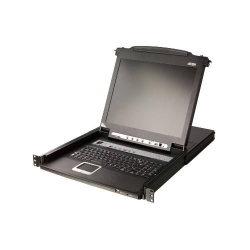 Портовый переключатель 16 с KVM консолью ATEN 16-Port PS/2-USB VGA Single Rail 17.3" 1920 x 1080 @ 60 Hz LCD KVM Switch