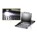 Портовый переключатель 16 с KVM консолью ATEN 16-Port PS/2-USB VGA Single Rail 17.3" 1920 x 1080 @ 60 Hz LCD KVM Switch