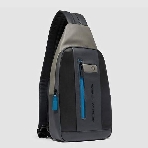 Рюкзак слинг мужской Piquadro Urban CA6540UB00/NGR, кожа, черный/серый