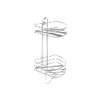 Полка угловая двухъярусная РЫЖИЙ КОТ Vento Plus 23*23*41,5 см хром (310848)