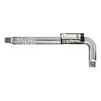 Вороток Г-образный Denzel 300x100 мм, квадрат 3/4", CrV, матовый хром