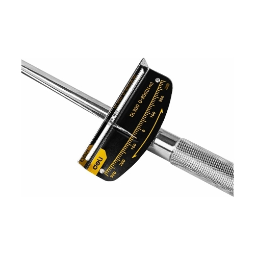 Динамометрический ключ Deli DL300 0-300Нм, 1/2";, длина 480мм, головка Cr-V, противоскользящая рукоятка