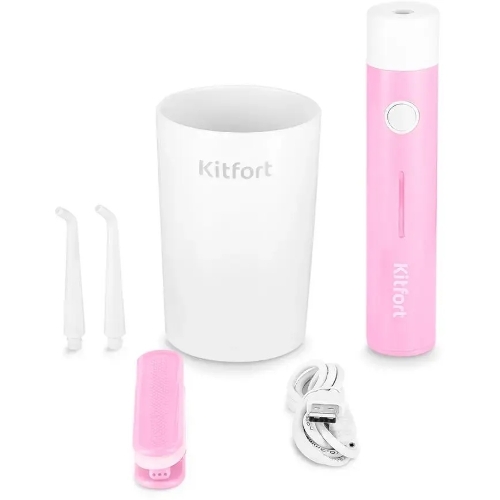 Ирригатор Kitfort КТ-2957-1 розовый/белый, от аккумулятора, 320 мл, 3 режима