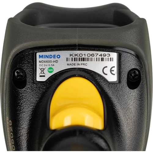 Сканер штрих-кода ручной Mindeo MD6600-HD 1D/2D имидж, проводной, RS-232/USB, черный