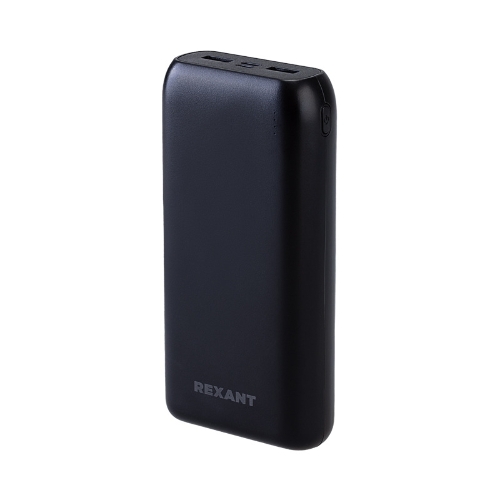 Портативный аккумулятор Rexant Power Bank (аккумуляторная батарея) 20000 mAh с Quick Charge и Power Delivery, черное