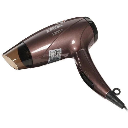 Фен ARESA AR-3214 коричневый/черный, 1250 Вт, компактный