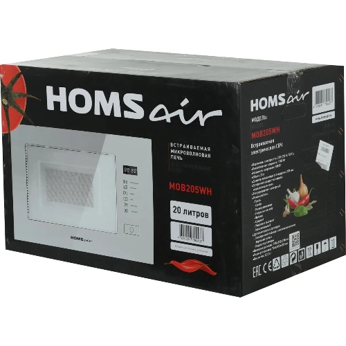 Микроволновая печь встраиваемая HOMSair MOB205WH