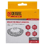 Щетка для УШМ Denzel 100 мм, М14, тарелка, витая нержавеющая проволока 0,3 мм