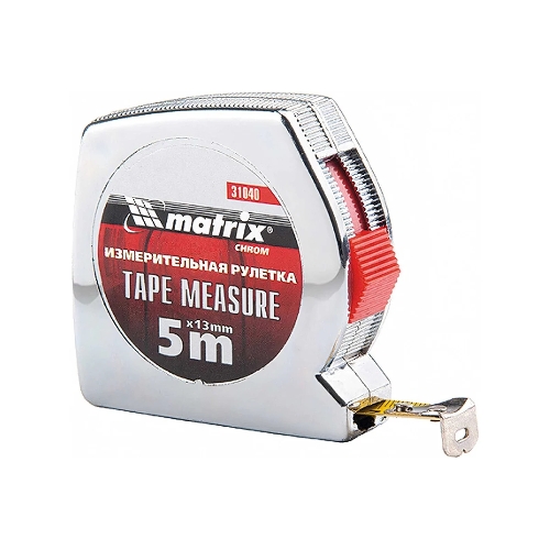 Рулетка Matrix Chrom, 5 м x 13 мм, хромированный корпус