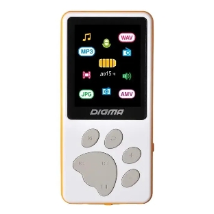 Плеер Hi-Fi Flash Digma S4 8Gb белый/оранжевый/1.8"/FM/microSDHC
