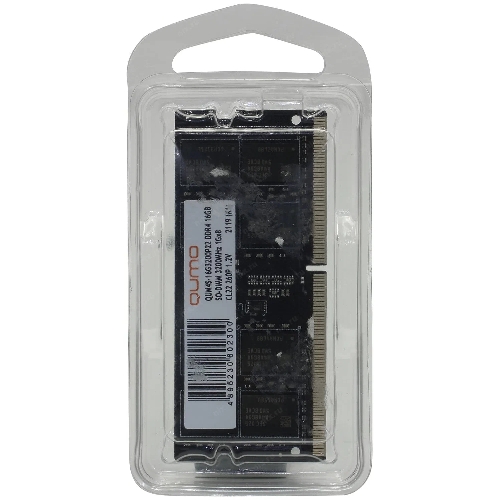 Оперативная память Qumo, DDR4, 16GB (1x16GB), 3200MHz, CL22, SO-DIMM