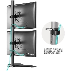 Кронштейн ONKRON D208FS для двух мониторов 13"-32" настольный, черный