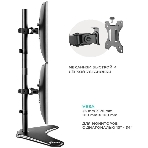 Кронштейн ONKRON D208FS для двух мониторов 13"-32" настольный, черный