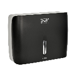 Диспенсер бумажных полотенец Puff-5145Bl черный, с замком, ABS-пластик