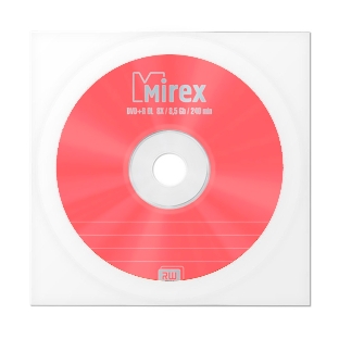 Диск DVD+R Mirex 8.5 Gb, 8x, Бум. конверт (1), Dual Layer (1/150)