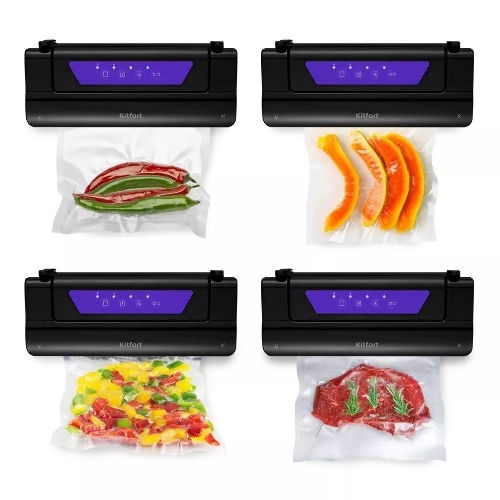 Вакуумный упаковщик Kitfort КТ-1528-1 110Вт черный/фиолетовый
