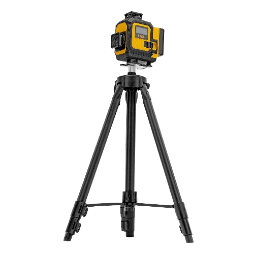 Лазерный уровень мультипризменный Denzel DLV 360-4T, 30 м, зеленый луч, Li-Ion 2,4 Aч, штатив