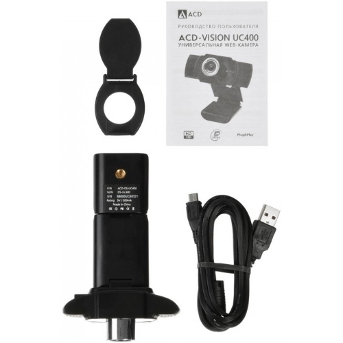 Веб-камера ACD Vision UC400 1280x720, 30 кадр/с, USB Type-A, микрофон, ручная фокусировка, универсальное крепление