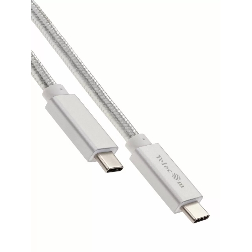 Кабель USB 3.1 Type Cm -- Cm IC 5А 10Gbs длина 1M, Telecom TC420S серебряный