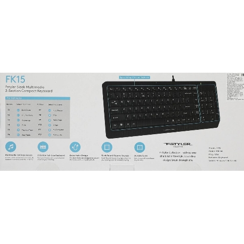 Клавиатура проводная A4Tech Fstyler FK15, USB, черный