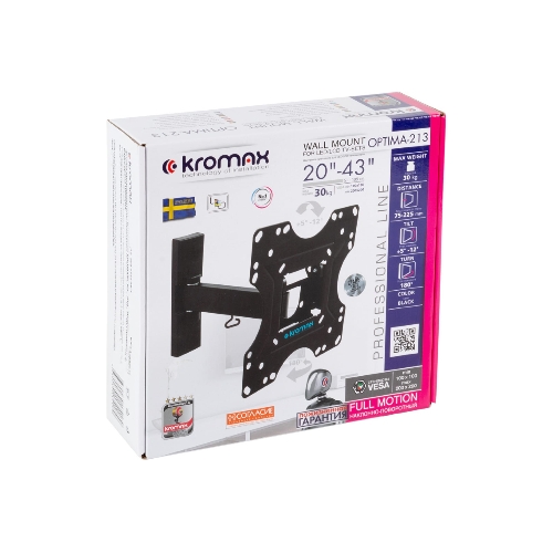 Кронштейн Kromax OPTIMA-213 черный 20"- 43" ЖК телевизор