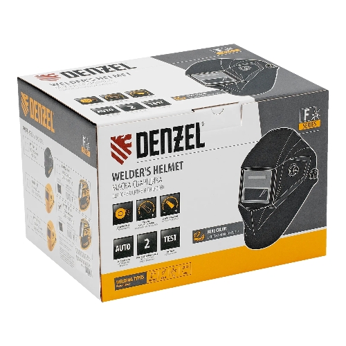 Щиток защитный лицевой (маска сварщика) Denzel F10, см. окно 100х96, Real Color, DIN 4-8/9-13