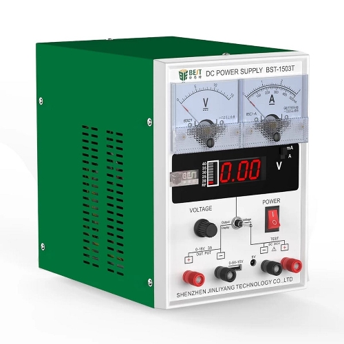 Лабораторный источник питания BESTOOL BST-1503T 15В, 3А, цифровой и аналоговый дисплей, 1 канал