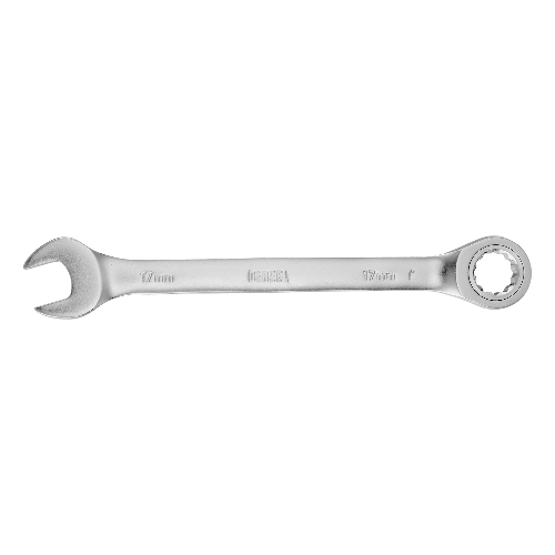 Ключ комбинированный трещоточный Denzel 17 мм, CrV, матовый хром