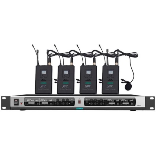 Микрофонная система DSPPA D5842 беспроводная True Diversity UHF (4 микрофона клипсового типа)
